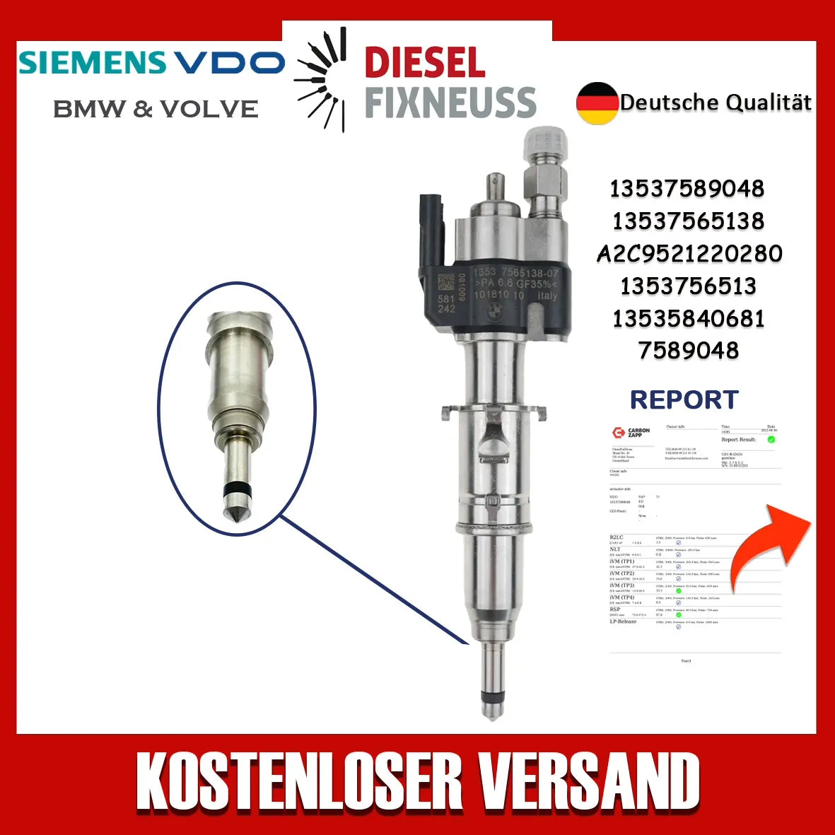 Einspritzdüse Passt für BMW Benzin 1er 3er 5er 6er 13537589048 13537565138-07