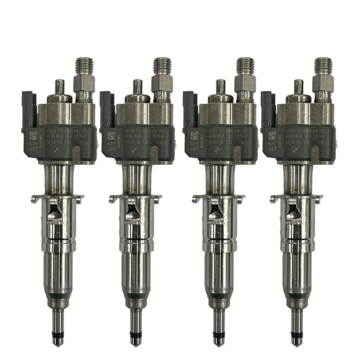 4x Fuel Injector BMW 1/3/5 Series | Part No: 13537589048-03/13537565138 Benzin | Compatible with N45/N43/N53 Engines | Includes Copper Ring, O-Ring, Test Report | 1-Year Unlimited Mileage Warranty