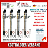 4x 03L130277B, A2C9626040080, 03L130277S VW Siemens CAYA 1,6 TDI Continental VDO
