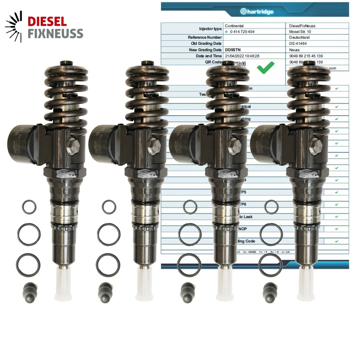 4x VW 2.0 TDi 103KW BKD BLB BVG BRF Pumpedüse Element 03G130073G