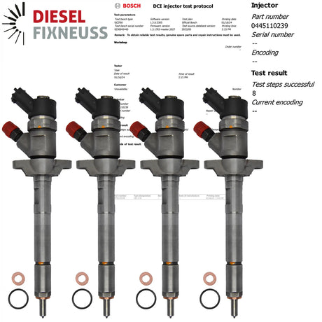 4x INJEKTOR 0445110239 Citroen Fiat Ford Peugeot RM3M5Q 9F593 HDI 0986435122
