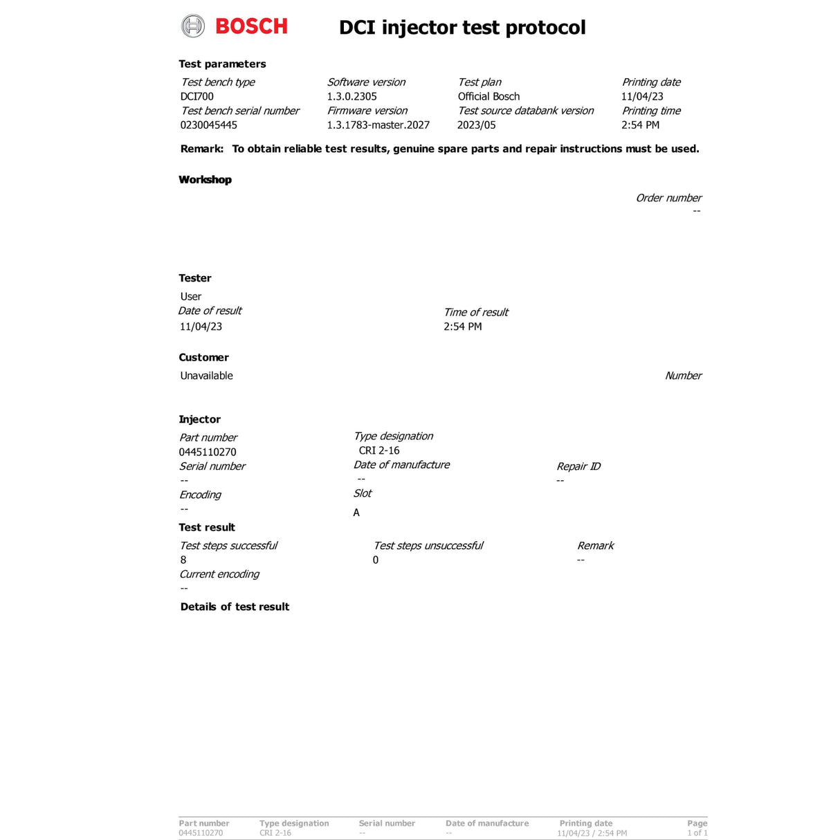 Einspritzdüse 0445110270 0986435153 passend für Opel Chevrolet Daewoo 2.0 (L118)