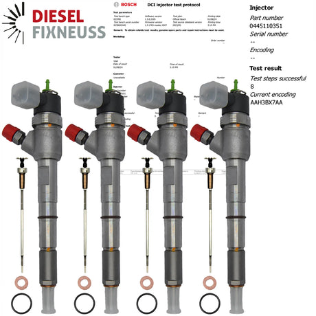 4x Einspritzdüse 0445110351 55219886 95517513 0986435204 BOSCH FIAT 1.3 D