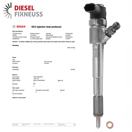 Common Rail Diesel Injektor 0445110636 für SAIC Maxus V80 / G10