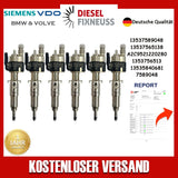 6x Fuel Injector BMW 1/3/5 Series | Part No: 13537589048-06/13537565138 Benzin | Compatible with N45/N43/N53 Engines | Includes Copper Ring, O-Ring, Test Report