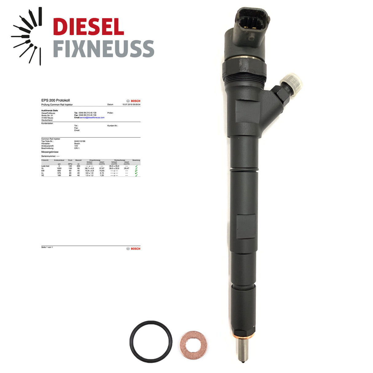 Hyundai Kia 2.5 CRDi Einspritzdüse Injektor 0445110092 0986435154