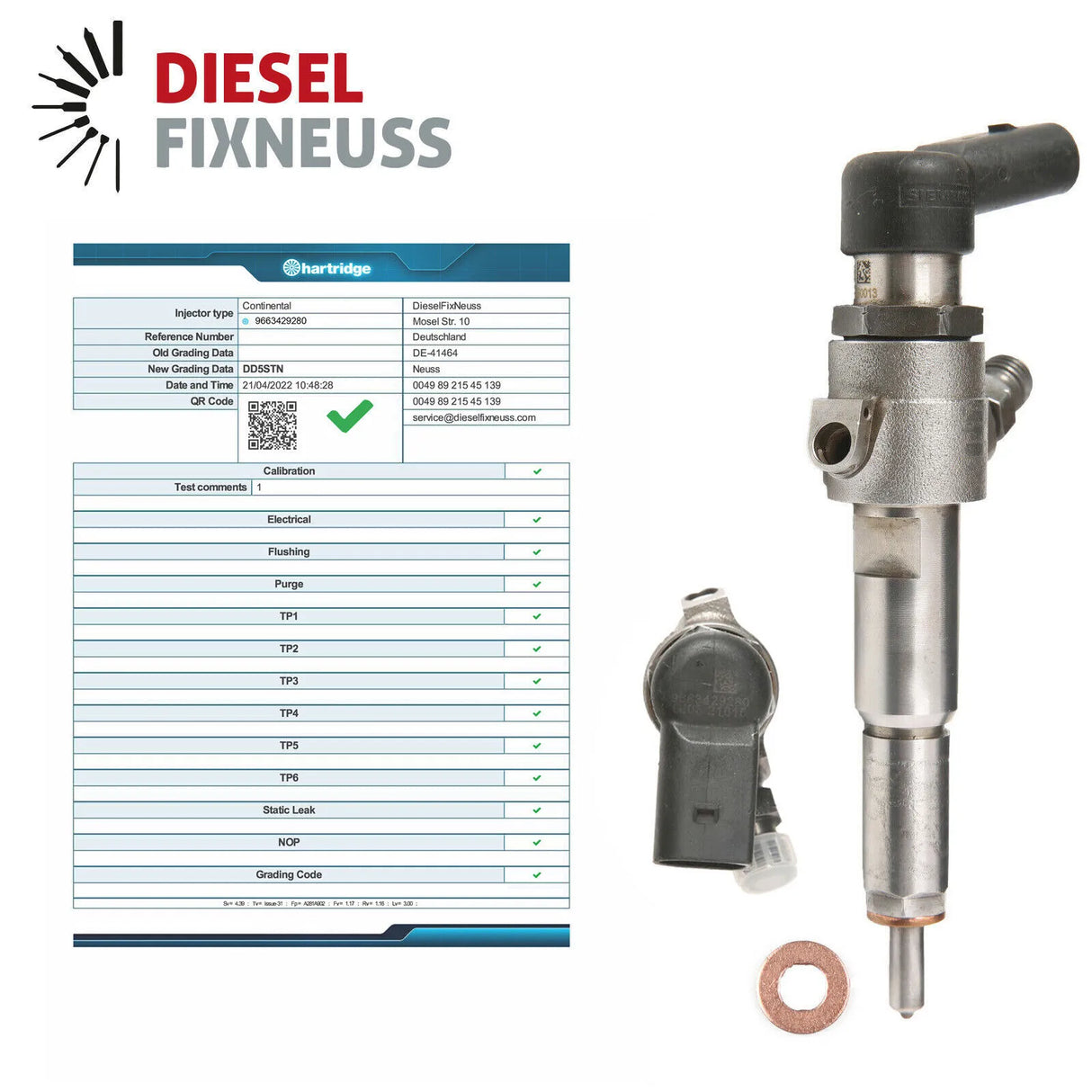 Einspritzdüse Injektor 5WS40149-Z 9654551080 Siemens Citroen Peugeot 1.4 HDi