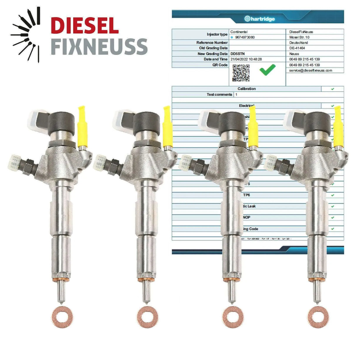 4x Einspritzdüse 9802448680 Ford Volvo Peugeot Mazda 9674973080