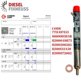 Renault 1.5 DCi injecteur EJBR01801A EJBR01801Z 28232248 8200365186 8200567290